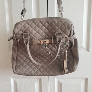 Steven Madden Light Gray Embossed Satchel Purse